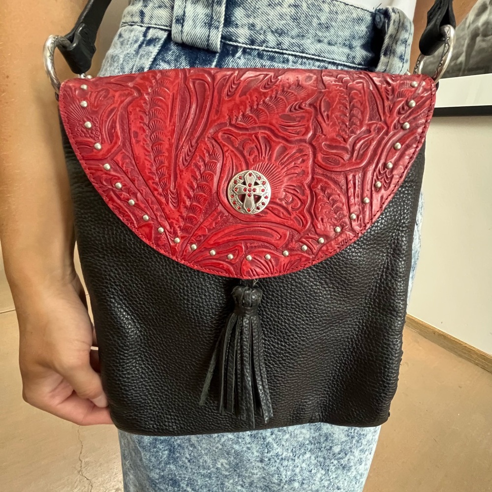 Red and Black Crossbody Bag